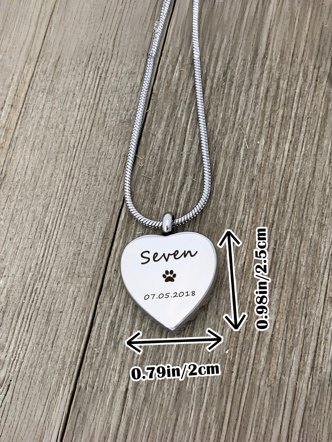Custom Pet Memorial Heart Necklace